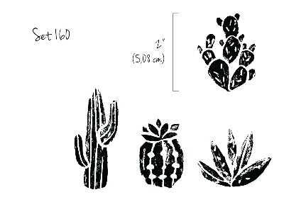 Naklejki na ścianę Czarno-białe Kaktusy