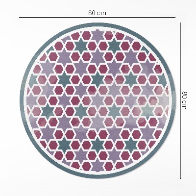 Dywan winylowy okrągły Geometryczne gwiazdki drobna mozaika