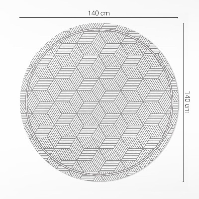 Dywan winylowy okrągły Geometryczna mozaika drobne wzornictwo