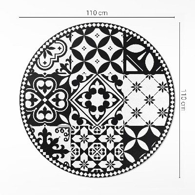 Dywan winylowy okrągły Monochromatyczne kafelki ozdobne