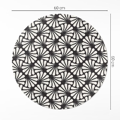 Dywan winylowy okrągły Geometria liście miłorzębu artdeco glamour