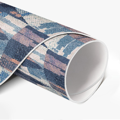 Dywan winylowy okrągły Abstrakcyjna mozaika w stylu vintage retro