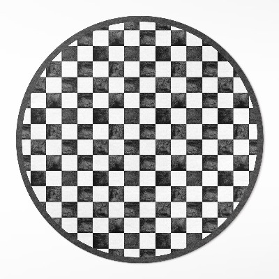 Dywan winylowy okrągły Kamienna szachownica monochromatyczna