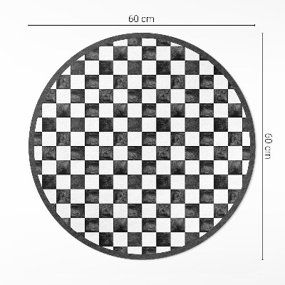 Dywan winylowy okrągły Kamienna szachownica monochromatyczna