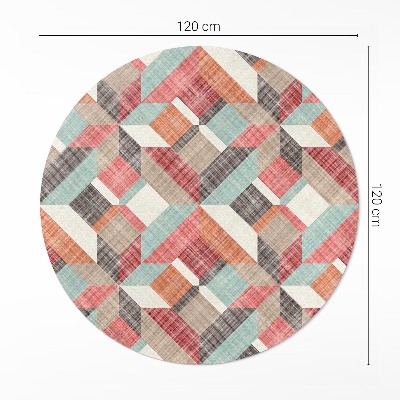 Dywan winylowy okrągły Wytarty wzór geometryczny