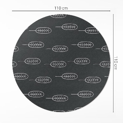 Dywan winylowy okrągły Minimalistyczne liście boho