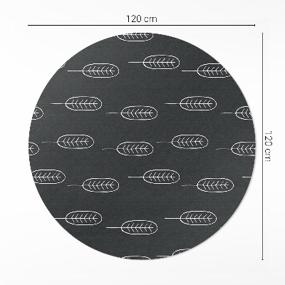 Dywan winylowy okrągły Minimalistyczne liście boho