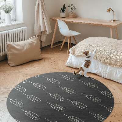 Dywan winylowy okrągły Minimalistyczne liście boho