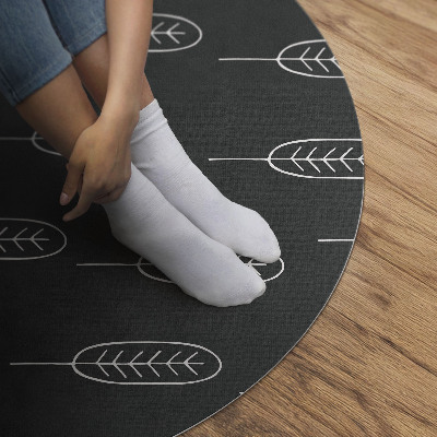 Dywan winylowy okrągły Minimalistyczne liście boho