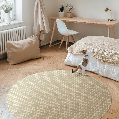 Dywan winylowy okrągły Nieregularne szlaczki wzornictwo boho