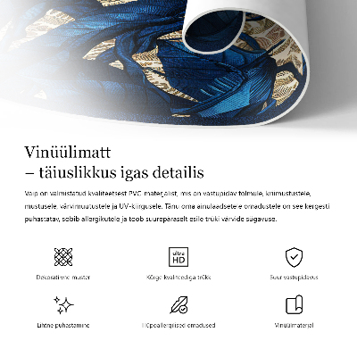 Dywan winylowy okrągły Nieregularne szlaczki wzornictwo boho