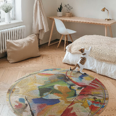 Dywan winylowy okrągły Zielone centrum Wassily Kandinsky