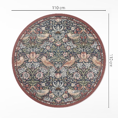 Dywan winylowy okrągły Złodziej truskawek William Morris