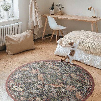 Dywan winylowy okrągły Złodziej truskawek William Morris