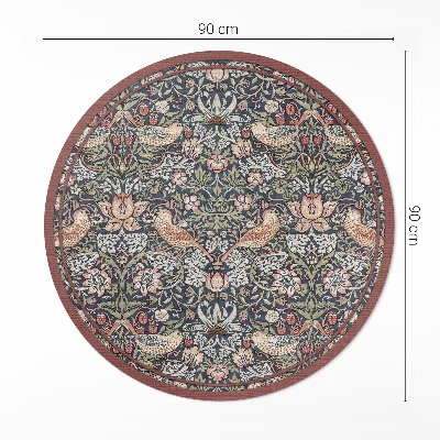 Dywan winylowy okrągły Złodziej truskawek William Morris