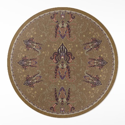 Dywan winylowy okrągły Kwiatowe roślinne ornamenty
