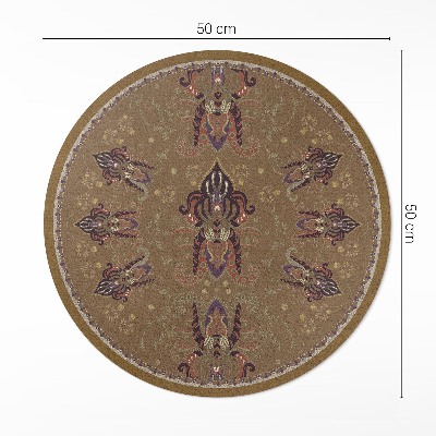 Dywan winylowy okrągły Kwiatowe roślinne ornamenty