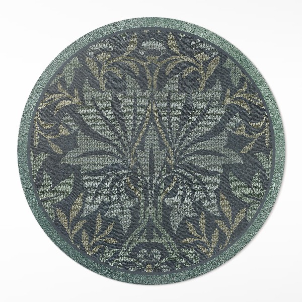 Dywan winylowy okrągły Roślinne i kwiatowe ornamenty