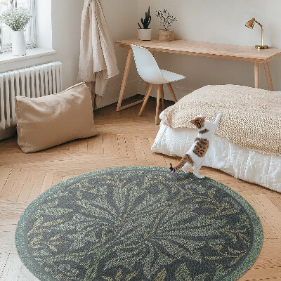 Dywan winylowy okrągły Roślinne i kwiatowe ornamenty
