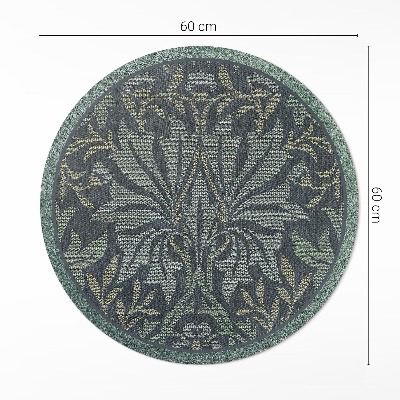 Dywan winylowy okrągły Roślinne i kwiatowe ornamenty