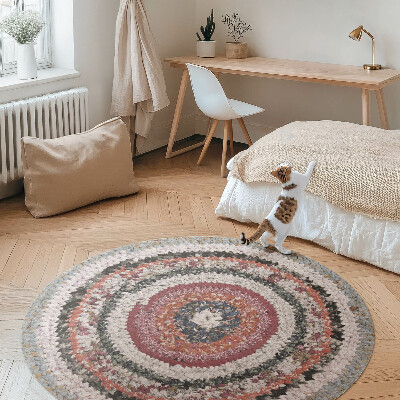 Dywan winylowy okrągły Pleciony wzór vintage