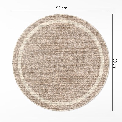 Dywan winylowy okrągły Vintage boho liście i gałązki
