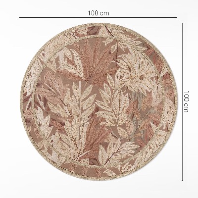 Dywan winylowy okrągły Liście w stylu boho vintage roślinność