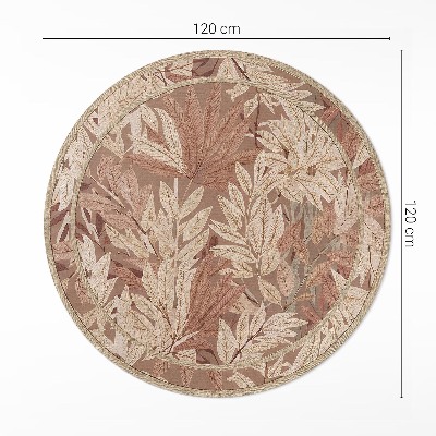 Dywan winylowy okrągły Liście w stylu boho vintage roślinność
