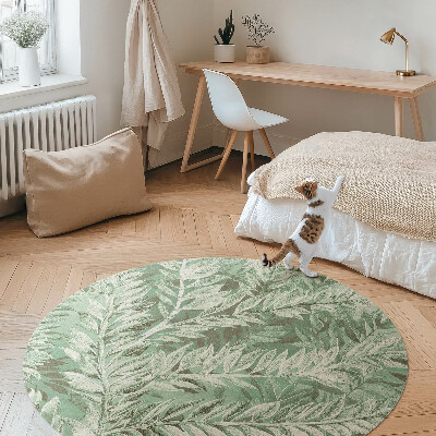 Dywan winylowy okrągły Bujna roślinność boho vintage