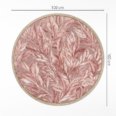 Dywan winylowy okrągły Delikatne pastelowe liście boho
