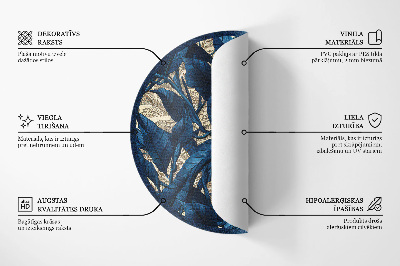 Dywan winylowy okrągły Geometryczny wzór grafika ozdobnego haftu