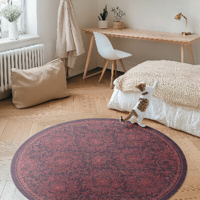Dywan winylowy okrągły Dekoracyjny zdobiony wzór w stylu vintage