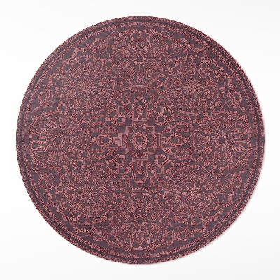 Dywan winylowy okrągły Dekoracyjny geometryczny wzór w stylu vintage