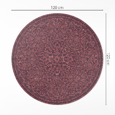Dywan winylowy okrągły Dekoracyjny geometryczny wzór w stylu vintage