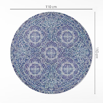 Dywan winylowy okrągły Bogato zdobiony geometryczny wzór vintage
