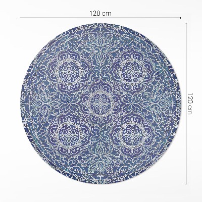 Dywan winylowy okrągły Bogato zdobiony geometryczny wzór vintage