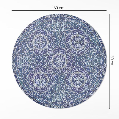 Dywan winylowy okrągły Bogato zdobiony geometryczny wzór vintage