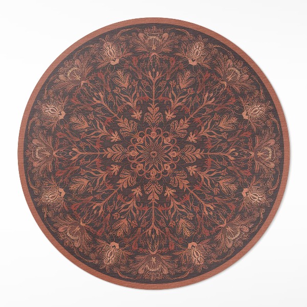 Dywan winylowy okrągły Ozdobny vintage geometryczny wzór