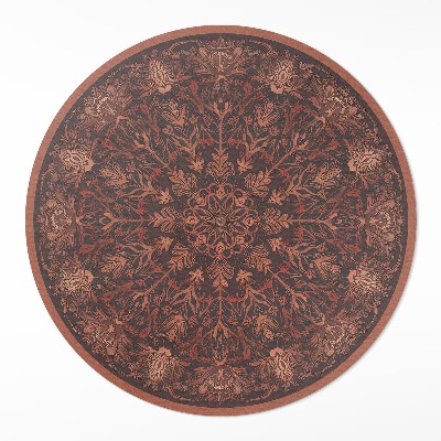 Dywan winylowy okrągły Ozdobny vintage geometryczny wzór