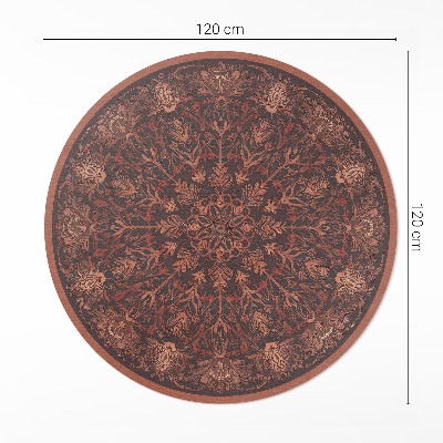 Dywan winylowy okrągły Ozdobny vintage geometryczny wzór