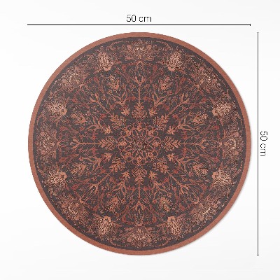 Dywan winylowy okrągły Ozdobny vintage geometryczny wzór
