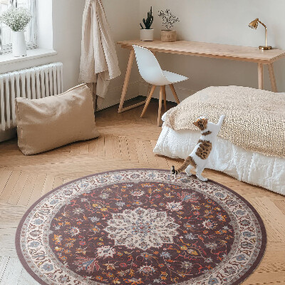 Dywan winylowy okrągły Start dekoracyjny wzór w stylu vintage