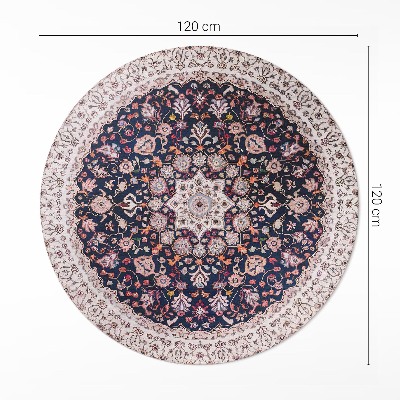 Dywan winylowy okrągły Vintage ozdobny wzór mandala w starym stylu