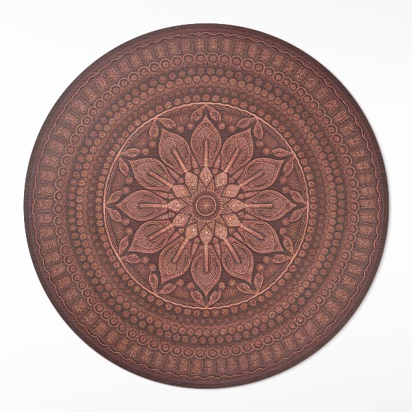 Dywan winylowy okrągły Orientalna mandala wzór dekoracyjny boho