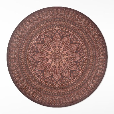Dywan winylowy okrągły Orientalna mandala wzór dekoracyjny boho