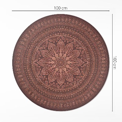 Dywan winylowy okrągły Orientalna mandala wzór dekoracyjny boho