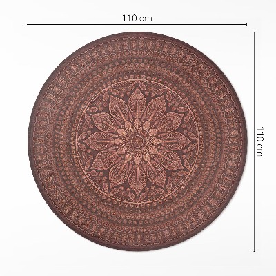 Dywan winylowy okrągły Orientalna mandala wzór dekoracyjny boho