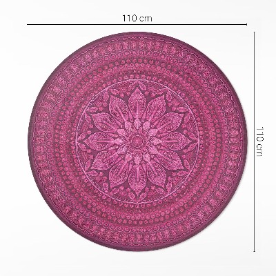 Dywan winylowy okrągły Dekoracyjna mandala z kwiatem wzór boho