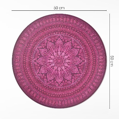 Dywan winylowy okrągły Dekoracyjna mandala z kwiatem wzór boho