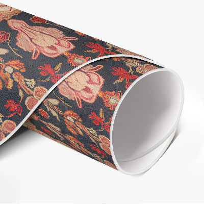 Dywan winylowy okrągły Mandala styl perski motyw roślinny vintage